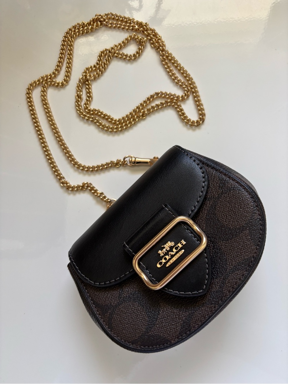 Coach Morgan Card Case on a Chain in Signature Canvas